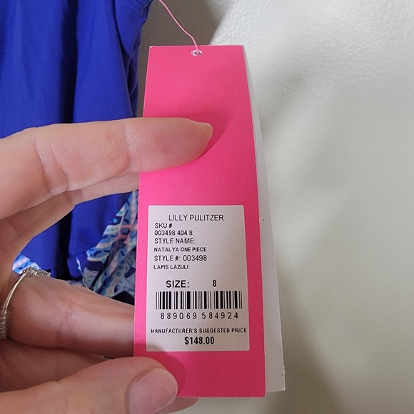 NWT Lilly Pulitzer Natalya one piece swimsuit lapis lazuli size 8 blue - Picture 6 of 7